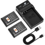 En - el23 lot de 2 batteries pour appareil photo et chargeur compatibles avec nikon coolpix p600, s810c, ...