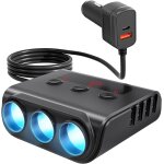 Elvorix - 9 in 1 allume - cigare 12v / 24v, 3 prises chargeur allume - cigare, 180w chargeur voiture ...