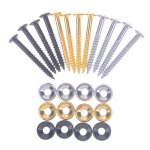 Embouts et vis de montage de manche de guitare electrique, bagues et vis noirs pour basse, 4 pices