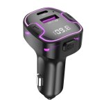 Emetteur fm bluetooth voiture avec chargeur usb et usb c rtroclair xo noir