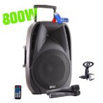 Enceinte active autonome gemini es15 - togo 15  - 800w - usb / sd / bt + 2 micros sans fil + tel + cl ...