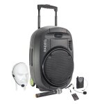 Enceinte active ibiza sound port15vhf - mkii, portable autonome 15  - 800w usb / mp3 / bluetooth / vox ...