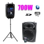 Enceinte amplifiée 12 30cm 700w usb / sd / bt + pied Enceinte amplifiée 12 30cm 700w usb / sd / bt + pied