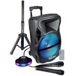 Enceinte amplifi�e karma psb12  600w pmpo, mobile sur batterie, led, 2 micros usb sd bluetooth, tws, ...