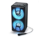 Enceinte autonome à led party box portable avec lecteur cd + micro - bt / cd / aux / usb - 150w Enceinte autonome à led party box portable avec lecteur cd + micro - bt / cd / aux / usb - 150w