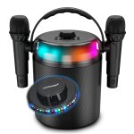 Syst�me karaok� autonome 120w, led rvb, bluetooth usb, 2 micros sans fil, effets vocaux, compatible tv ...