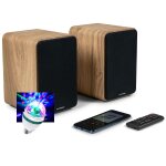 Enceintes de biblioth�que, caisson bois cosy - 100w - thomson ws602duo - bluetooth 5. 0, entr�e optique ...