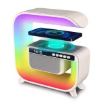 Enceinte bluetooth 5 en 1 chargeur sans fil rveil lumire ambiance rgb led yonis