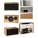 Enceinte bluetooth amplifie en bois vintage sono mobile 100w aux 6. 35mm entre tv, usb, aux - in
