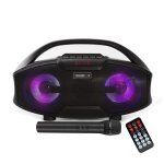 Enceinte bluetooth fluide bazooka hqsa1041, 2x15w, mp3 / sd / usb / aux, avec microphone vhf sans fil ...