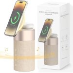 Enceinte bluetooth haut parleur mag - safe chargeur magn�tique sans fil 2 en 1 avec veilleuse pour iphone ...