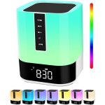Enceinte bluetooth lumineuse veilleuse, reveil enfant, lampe de chevet tactile avec bruit blanc, idee ...