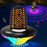 Enceinte bluetooth piscine flottante, enceinte bluetooth portable avec lumire de flamme et color, enceinte ...