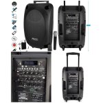 Enceinte bluetooth sono portable sans fil 700w st�r�o karaoke usb bt fm sd card tws - 2 micros uhf - ...