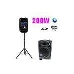 Enceinte dj amplifie 8  20cm 200w usb / sd / bt + pied