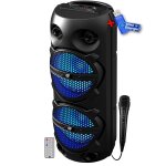 Enceinte dj mobile sur batterie gemsound gs208, 300w, boomersled, usb bluetooth, sd, radio fm, tws, microphone ...