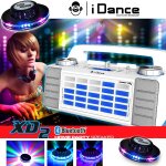 Enceinte idance xd2 50w � leds bleu aux / fm / usb / fader / mixer / bt + 2 roundmagic
