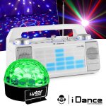 Enceinte idance xd2 50w � leds bleu aux / fm / usb / fader / mixer / bt + boule sixmagic