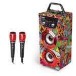Enceinte karaoke bluetooth karaok� enfant 2 microphones trendix - karaoke enfant monster club