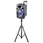 Enceinte mobile 10 500w amplifiée à leds + pied Enceinte mobile 10 500w amplifiée à leds + pied