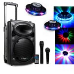 Enceinte port8 active 8  20cm 400w vhf, usb / sd bluetooth + 2 effets ovni