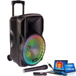 Enceinte portable 15  / 38 cm - party 800w - usb / bluetooth / fm / micro vhf - party - 15led, c�ble ...