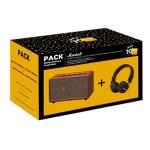 Pack enceinte marshall acton iii marron + casque supra - auriculaire major v bluetooth marron