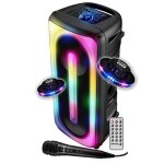 Enceinte sono dj autonome 300w pickering bluetooth 5. 0 amplifi�e tws rechargeable led microphone usb ...