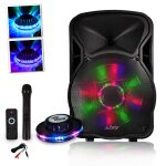 Enceinte sono dj batterie partylight12 - led 700w 12 à leds rvb - usb bluetooth + effet ovni + cable ... Enceinte sono dj batterie partylight12 - led 700w 12 à leds rvb - usb bluetooth + effet ovni + cable ...