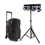 Enceinte sono dj gemini 1000w, sur batterie, microphone, sonorisation pa, usb / bluetooth / aux / sd ...