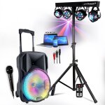 Enceinte sono dj party 400w avec usb, micro sd, bluetooth, radio fm, micro portique lumi�re, soir�es ...