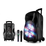 Enceinte sono mobile amplifie 800w 15  led / usb / bt / sd / fm + 2 micros sans - fil party15