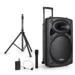 Enceinte sono portable 15 800w - usb / bt / rec + 2 micros vhf - port15vhf - bt + pied Enceinte sono portable 15 800w - usb / bt / rec + 2 micros vhf - port15vhf - bt + pied