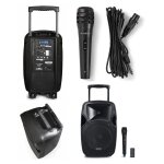 Enceinte sono portable - ibiza sound - pro party karaoke - bluetooth - micro sans fil - autonomie 12h ...