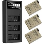 Enegon lot de 3 batteries lp - e8 (1980mah) + chargeur led 3 ports pour canon eos rebel t2i - t5i / kiss ...