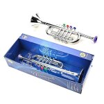 Enfants trompette musicale forme jouet educatif instruments a vent trompette d'argent
