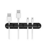 Enrouleur de câble usb en silicone, organiseur de câbles pour souris et casque - type black 7 ports Enrouleur de câble usb en silicone, organiseur de câbles pour souris et casque - type black 7 ports