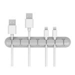 Enrouleur de cble usb en silicone, organiseur de cbles pour souris et casque - type grey 7 ports