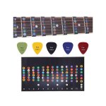 Ensemble de 100 m�diators et autocollants pour manche de guitare pour d�butants