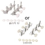 Ensemble de 2pcs classique argent guitare accordeur mécaniques têtes clés chevilles nouveau Ensemble de 2pcs classique argent guitare accordeur mécaniques têtes clés chevilles nouveau