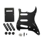 Ensemble de 3 ply noir 11 trou sss guitare pickguard strat plaque arri�re pickup covers boutons guitarra ...