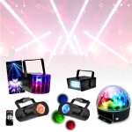 Ensemble de 5 jeux de lumi�re party stroboscope effet derby astro - 2 miniwave t�l�commande - soir�e ...