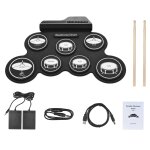 Ensemble de batterie electronique pliable, batterie de musique, batterie d'entranement portable, pad ...