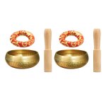 Ensemble de bols chantants tib�tains - bol martel� a la main de 8 cm avec maillet en bois et coussin ...