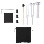 Ensemble de diapasons pour la gurison (128 hz, 256 hz, 512 hz), diapason avec marteau rflexe, pour ...