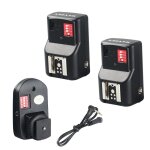 Ensemble metteur de dclenchement de flash sans fil avec 2 rcepteurs pour appareil photo 16 canaux