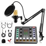 Ensemble d'equipement de podcast, interface audio, avec microphone a condensateur bm - 800, table de ... Ensemble d'equipement de podcast, interface audio, avec microphone a condensateur bm - 800, table de ...