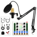 Ensemble d'equipement de podcast, interface audio, avec microphone a condensateur bm - 800, table de ...