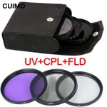 Ensemble de filtres 3 en 1 avec sac pour objectif canon, nikon, sony, pentax, 49mm, 52mm, 55mm, 58mm, ...