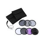 Ensemble de filtres photographiques 58 mm avec filtres uv, cpl, fld, nd2, nd4, nd8, bouchon d'objectif, ...